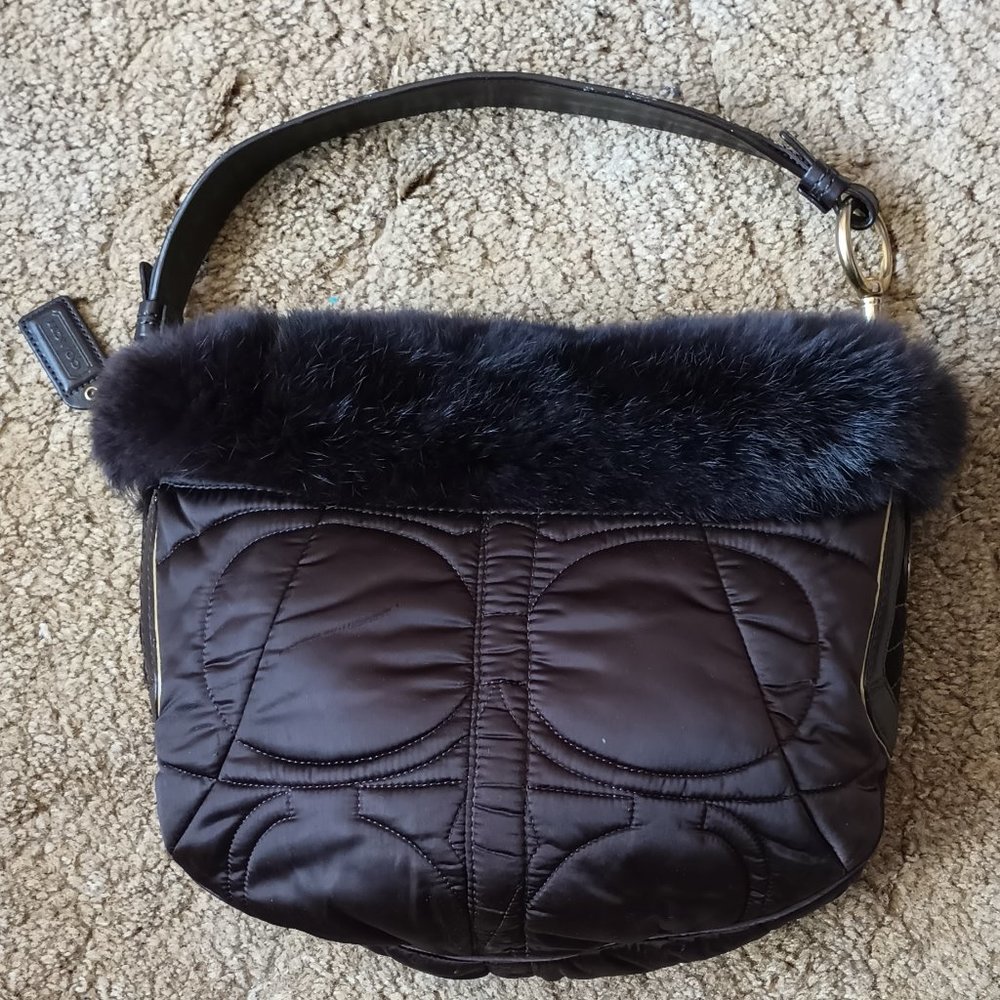 Coach Fur Accent Bag